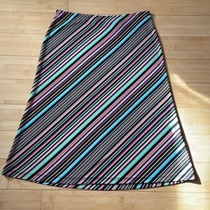 Dressy business skirt diagonal retro stripe neon, LN